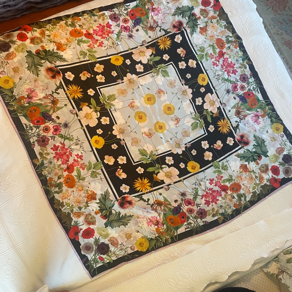 St Piece of London Multi-colored silk scarf on both sides